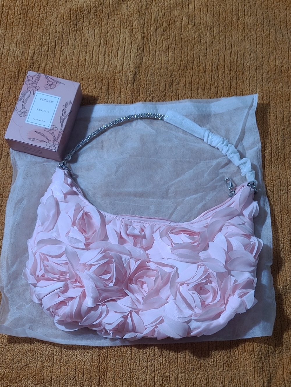 New! 2pc Elegant Floral Handbag With Vanilla Fragrance (See All Photos)